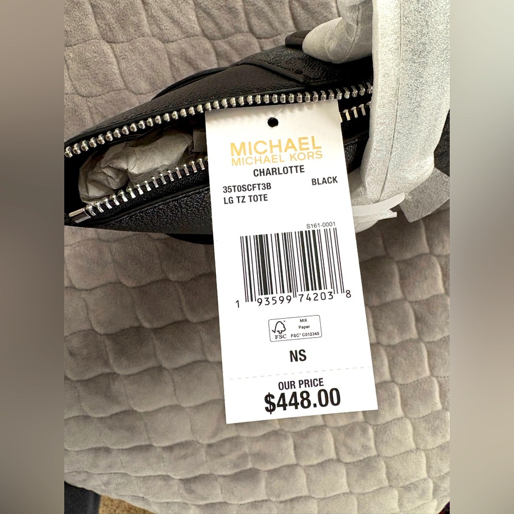 NWT - Michael Kors Charlotte Logo and Leather Tote Bag - Large - Picture 7 of 7